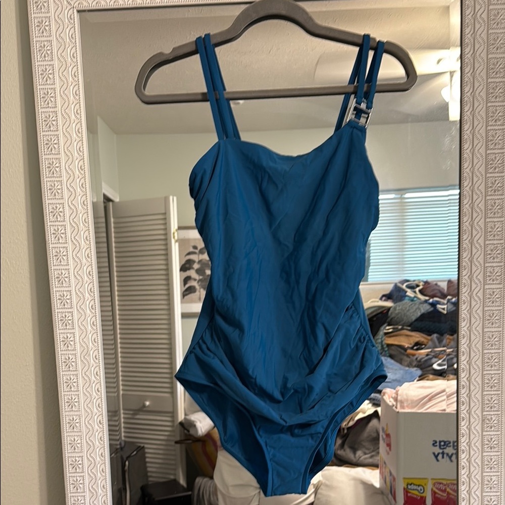 Aqua Green Women's Blue One Piece Swimsuit